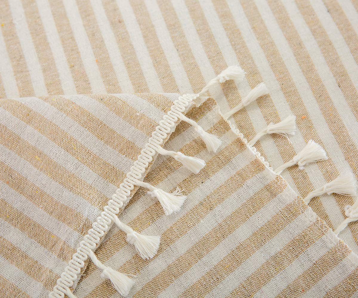 Cosensi- Tafelkleed Linnenlook - Afwasbaar - Katoen - Rechthoekig 140 x 180 cm - Duurzaam - Geschikt voor Binnen/Buiten - Eettafelkleed
