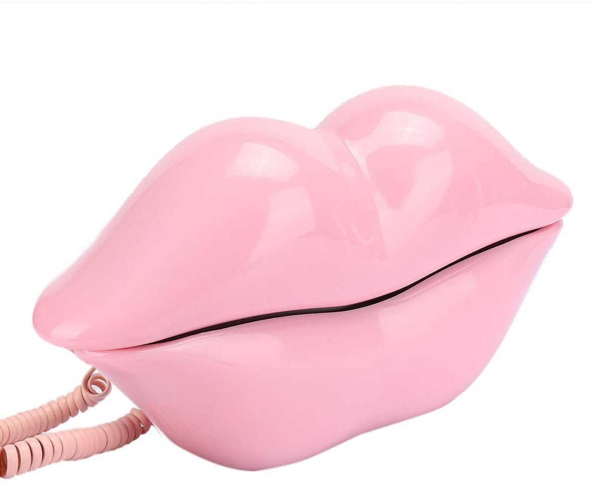 Cosensi- Vaste Telefoon - Mondvormige Lip-telefoon - Helder Geluid - Nummeropslagfunctie - Kunststof - Roze