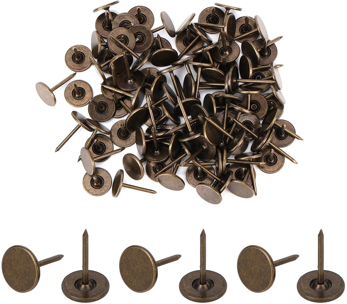Cosensi- Duimspijkers 200st Zware - Platte Pinnen - Decoratieve Spijkers - Stoffeernagels - Muur Ophangen - Duurzaam Ijzer 17x11mm - Prikspijkers