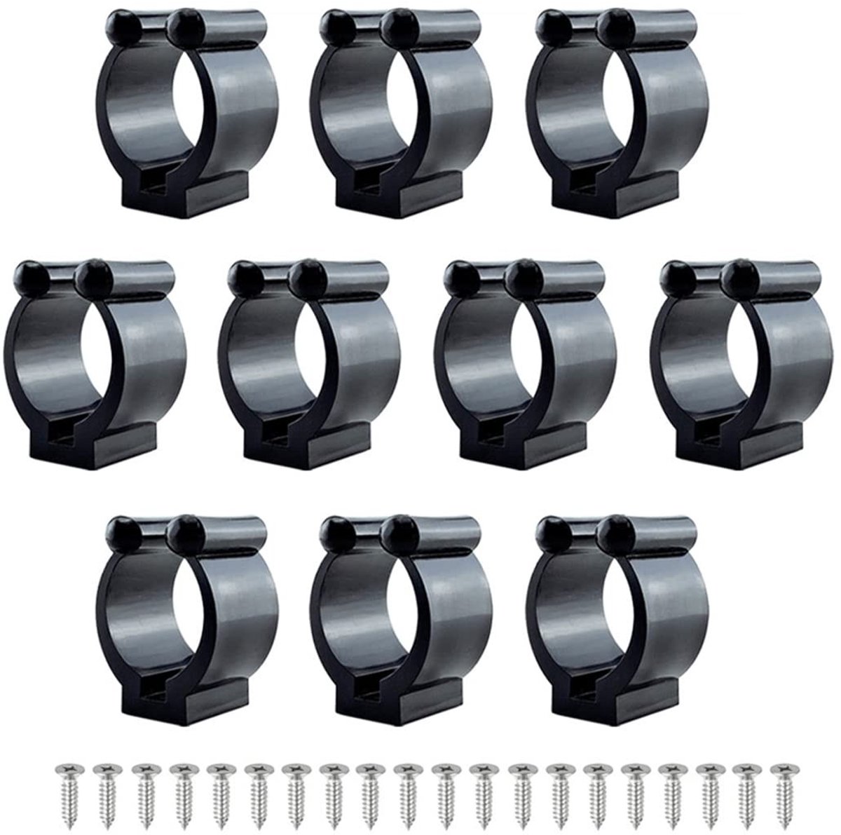 Cosensi- Vishengelhouder 10 Stuks - Wandopbergklemmen - Organizer voor Tanghouder - Binnendiameter 17 mm - Kunststof - Duurzaam Materiaal - Hengelopberger