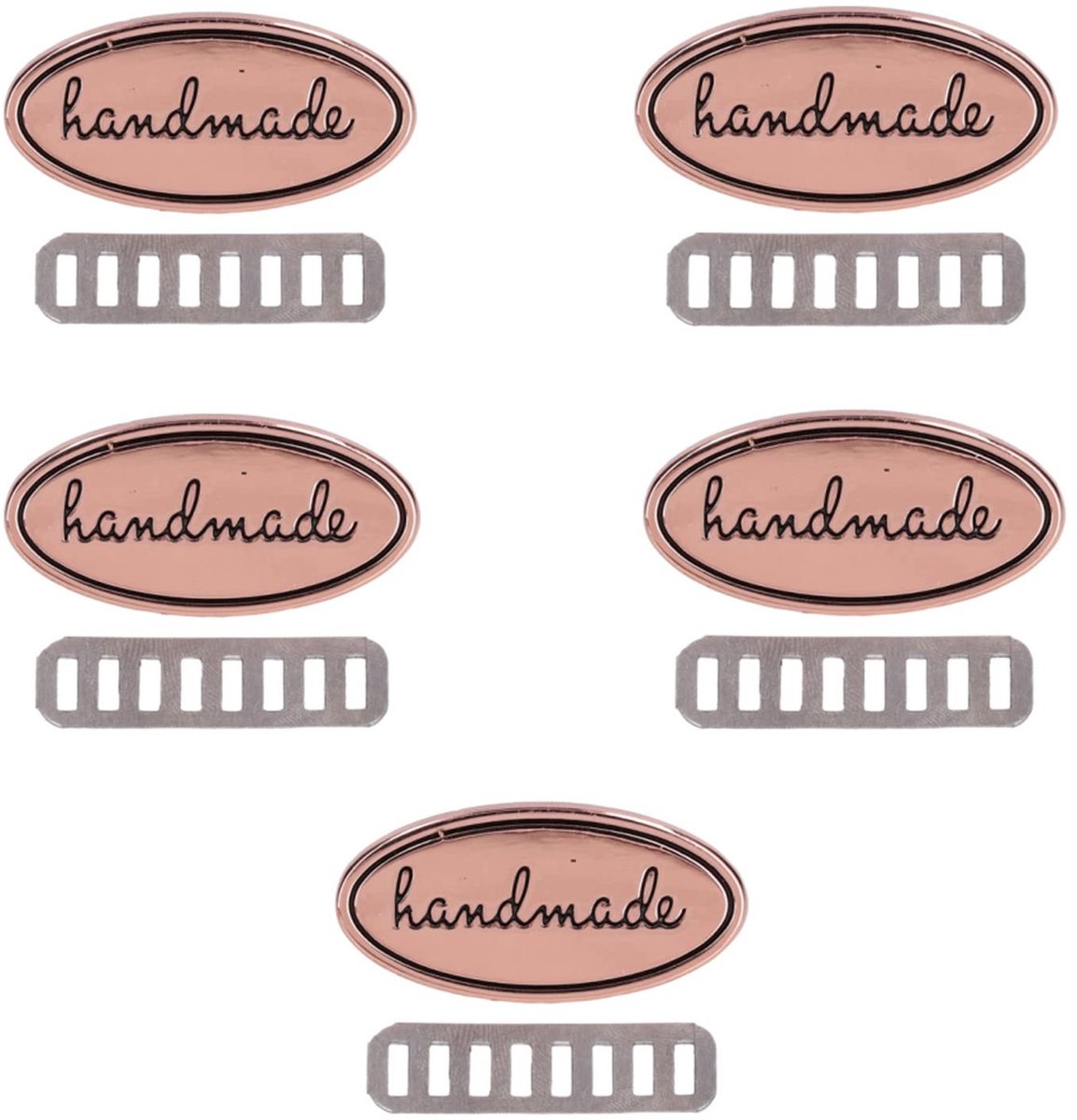 Cosensi- Metalen Tags Handgemaakt - Etiketten - Naaien - Kledinglabels - DIY Decoratie - 5 Stuks - Legering Schrijfbaar