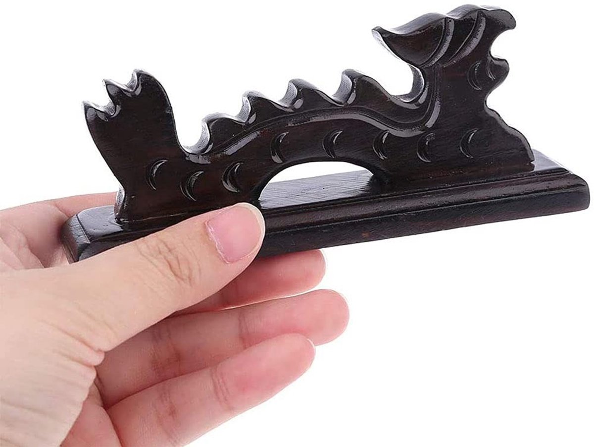 Cosensi- Penhouder Dragon-vormig - Houten Borstelhouder - Kalligrafie Accessoire - Uniek Gesneden - 12,5 x 5 cm - Praktisch en Esthetisch