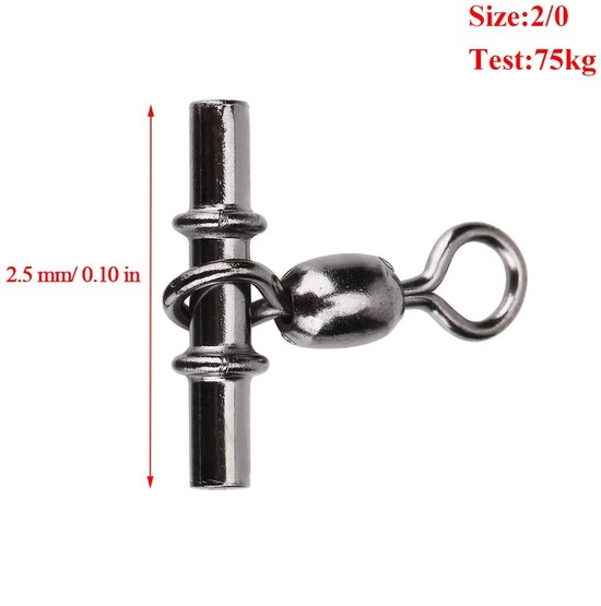 Cosensi - vissen crimp swivel connector - T-vormige carabiner - kruislijn haken - visaccessoires - voor hengelsport van Cosensi — afbeelding 3