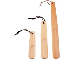 SUPERFINDINGS 3 Style Wooden Shoe Horns Wooden Ergonomic Design Shoe Helper Short and Long Handle Shoe Spoons Shoe Wearing Assist For Seniors Man Woman Pregnancy Arthritis Travel Use