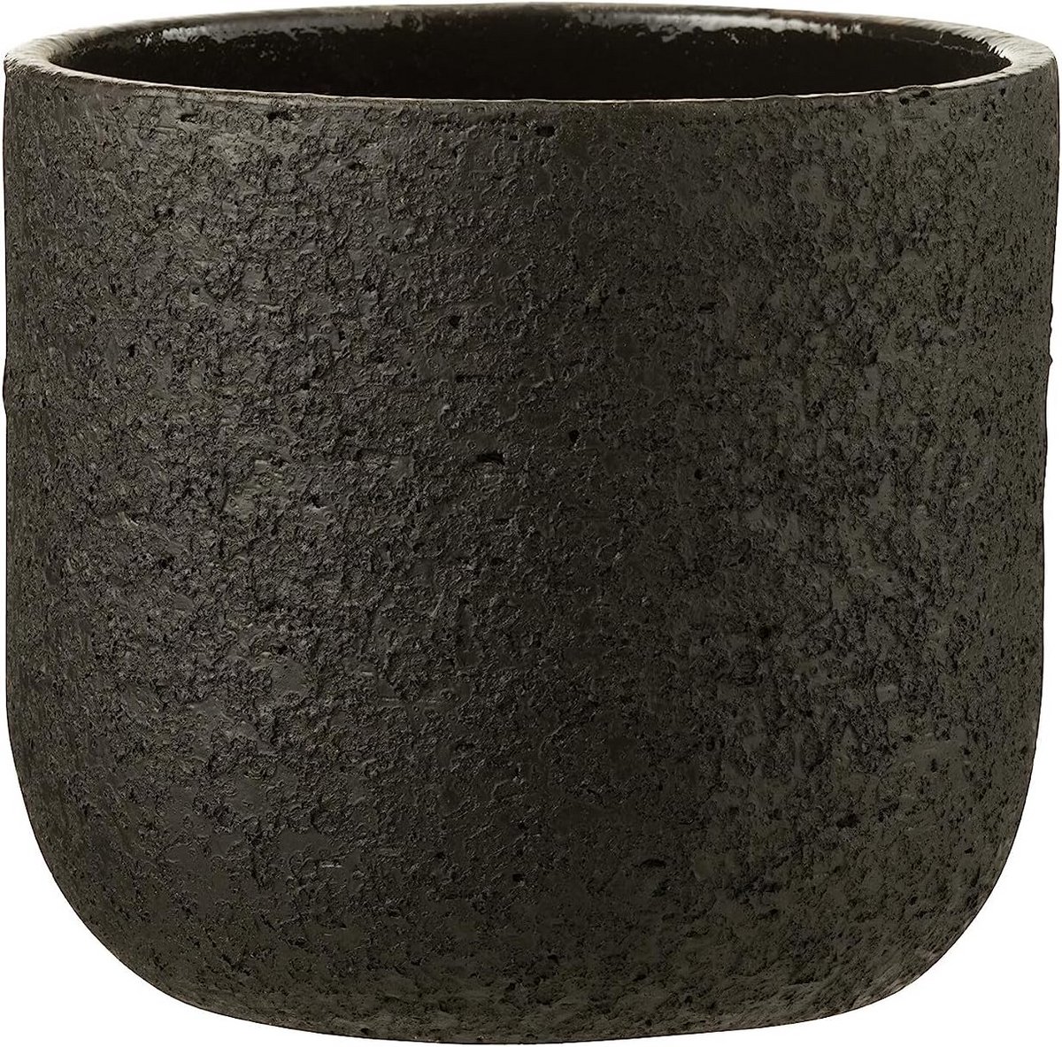 Keramische Bloempot Zwart Ruw Large – Modern Decoratief Plantenpot voor Elk Interieur