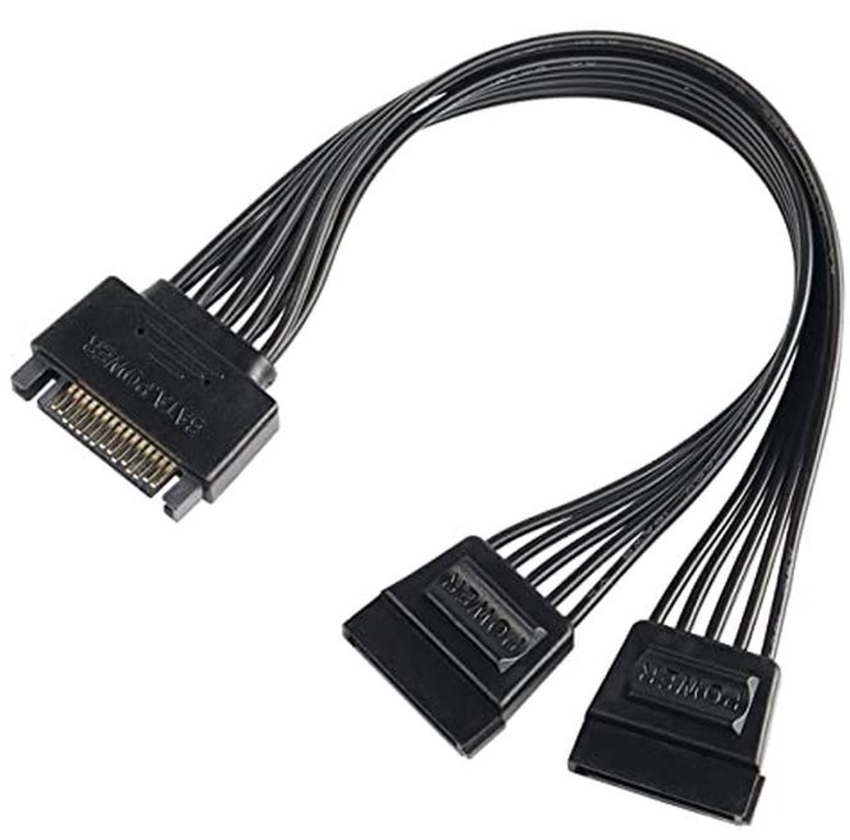 SATA Power Y Splitter Kabel 15 Pin - 1 naar 2 Adapter voor Harde Schijven en SSD's - 22cm