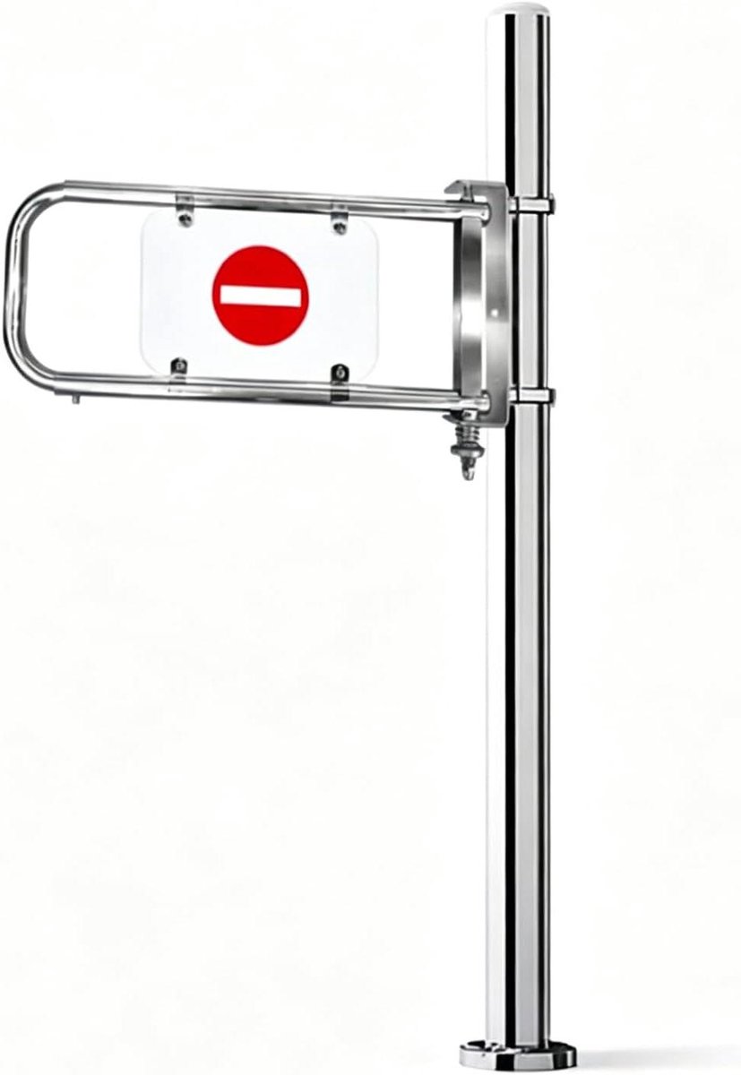 Veiligheidsdeur - Draaipoort Toegang - Gecontroleerde Doorgang - Roestvrijstaal Constructie - Verstelbaar 75 cm - Zilver