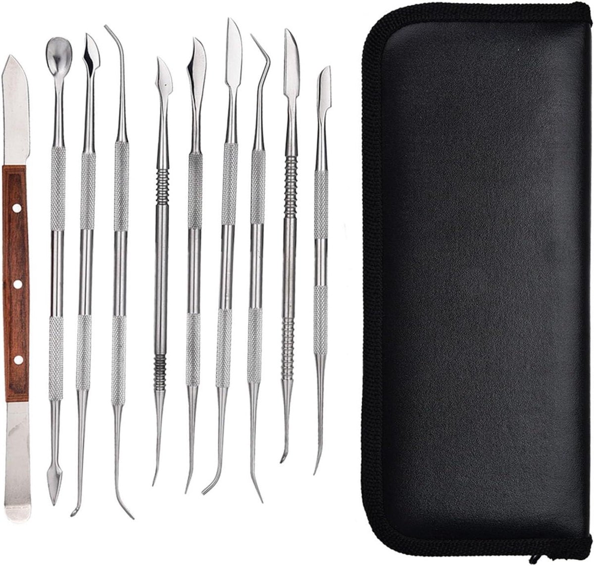 Wax Carving Tools - Beeldhouwset Klei - Kunst Maken - 10-delige Set - 21 x 9 x 3 cm - Zilver