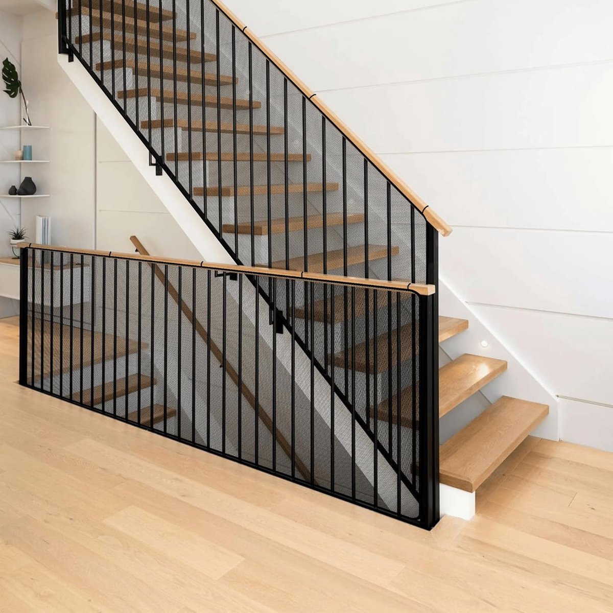 Veiligheidsnet - Balustrade Net - Kinderen Beveiligen - Stevig Geweven Gaas - 87 x 100 cm - Zwart
