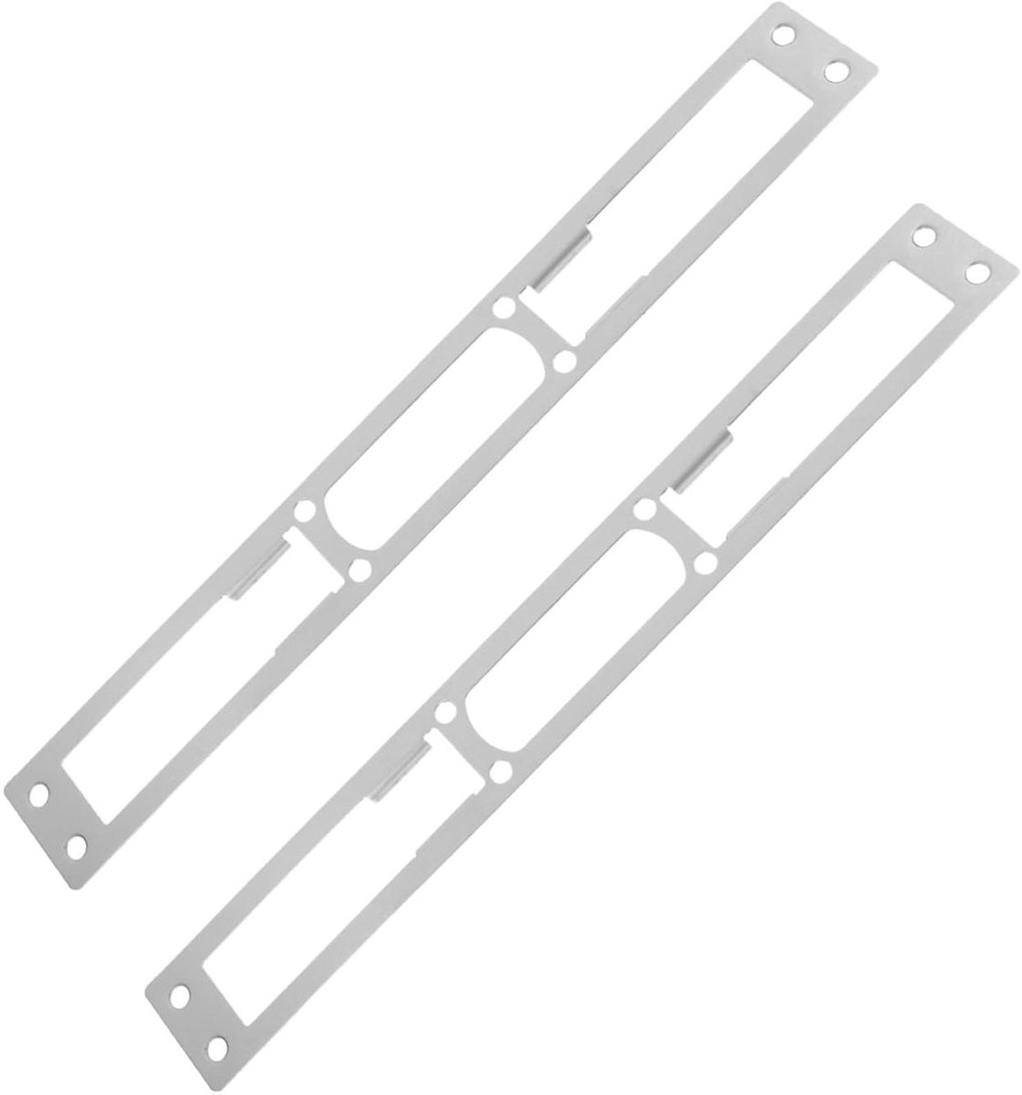Sluitplaten Set - Deurversterking Platen - Deur Beveiligen - Roestvrij Staal - 35x4cm - Zilver