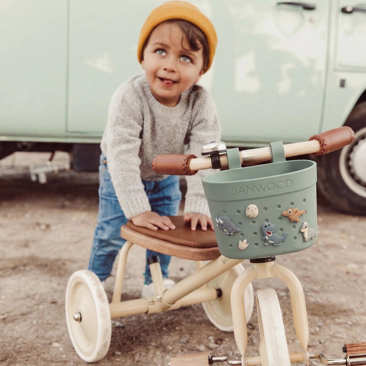 Banwood - Pin & Ride basket - Fietsmandje - Mandje voor stepjes - Clay