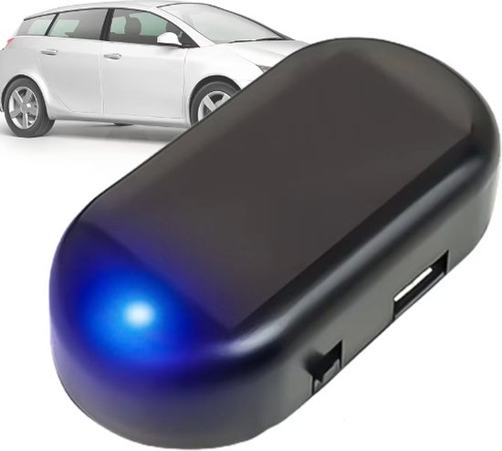 Draadloos Knipperend Blauw LED Waarschuwingslampje Oplaadbaar Solar Auto Scooter Beveiliging