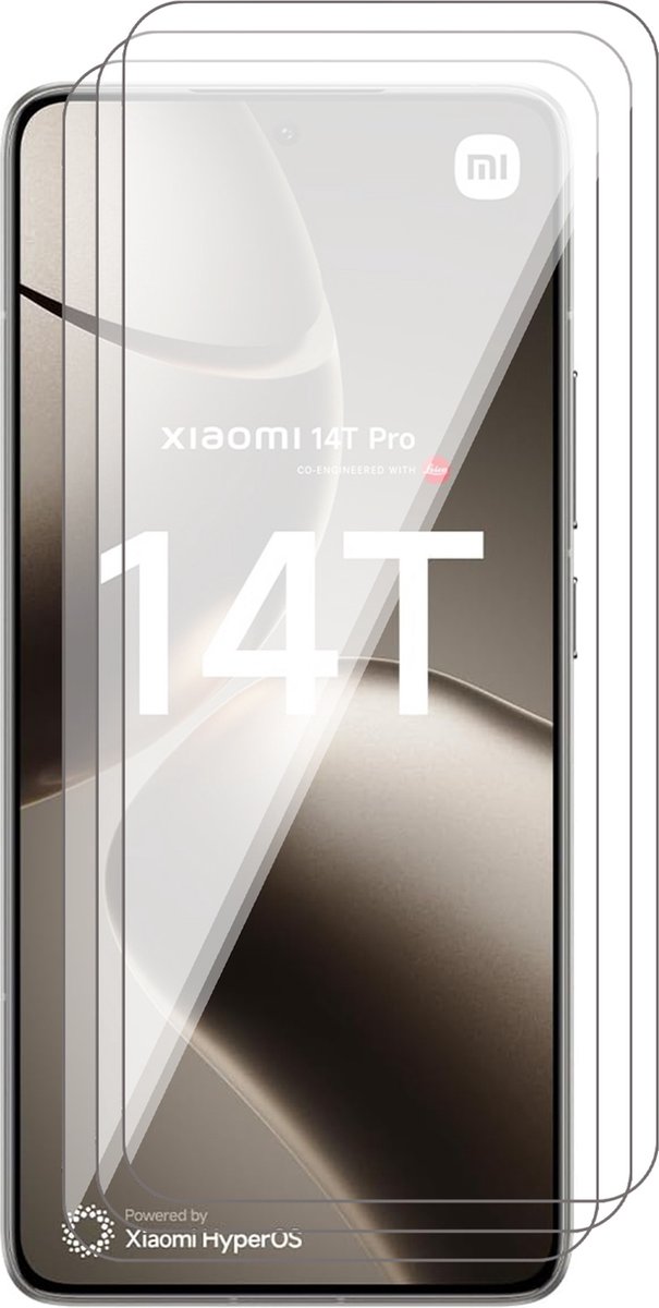 Screenprotector geschikt voor Xiaomi 14T / 14T Pro - 3x Glas Screen Protector
