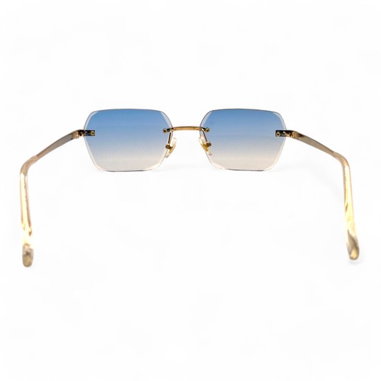 LOUD AND CLEAR® - Lunettes de soleil sans monture - Sans Goud - Or - Verres bleues - Lunettes de Festival