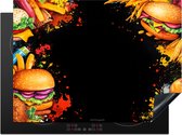 KitchenYeah® Protection plaque induction 71x52 cm - Nourriture - Colorée - Abstraite - Hamburgers - Protege plaque de cuisson - Couvre plaque induction - Protecteur d'induction - Cuisine