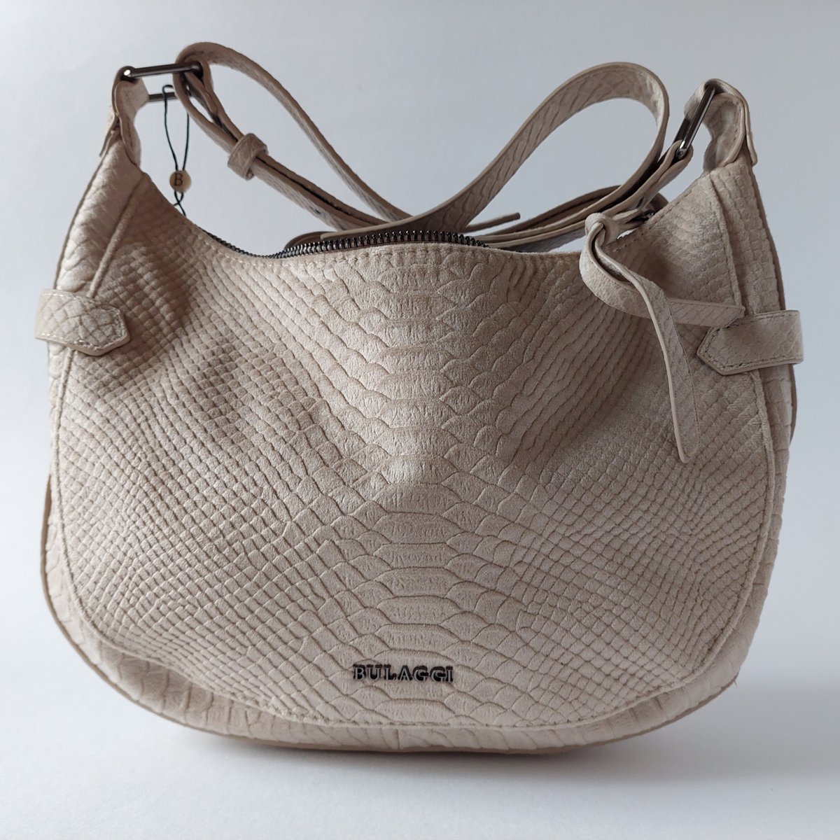crossbody schoudertas BULAGGI "Velvet Hobo" - diervriendelijk PU leer - creme/beige - opvallend - wow - stoer