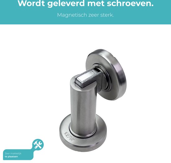 Kierr® Duty RVS Deurvastzetter magnetisch - hogere moderne deurstopper- blinde montage met schroeven - vloer- deurvasthouder