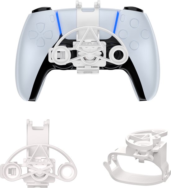 Foto: Yono stuur geschikt voor playstation ps5 controller stuurwiel racestuur accessoires wit
