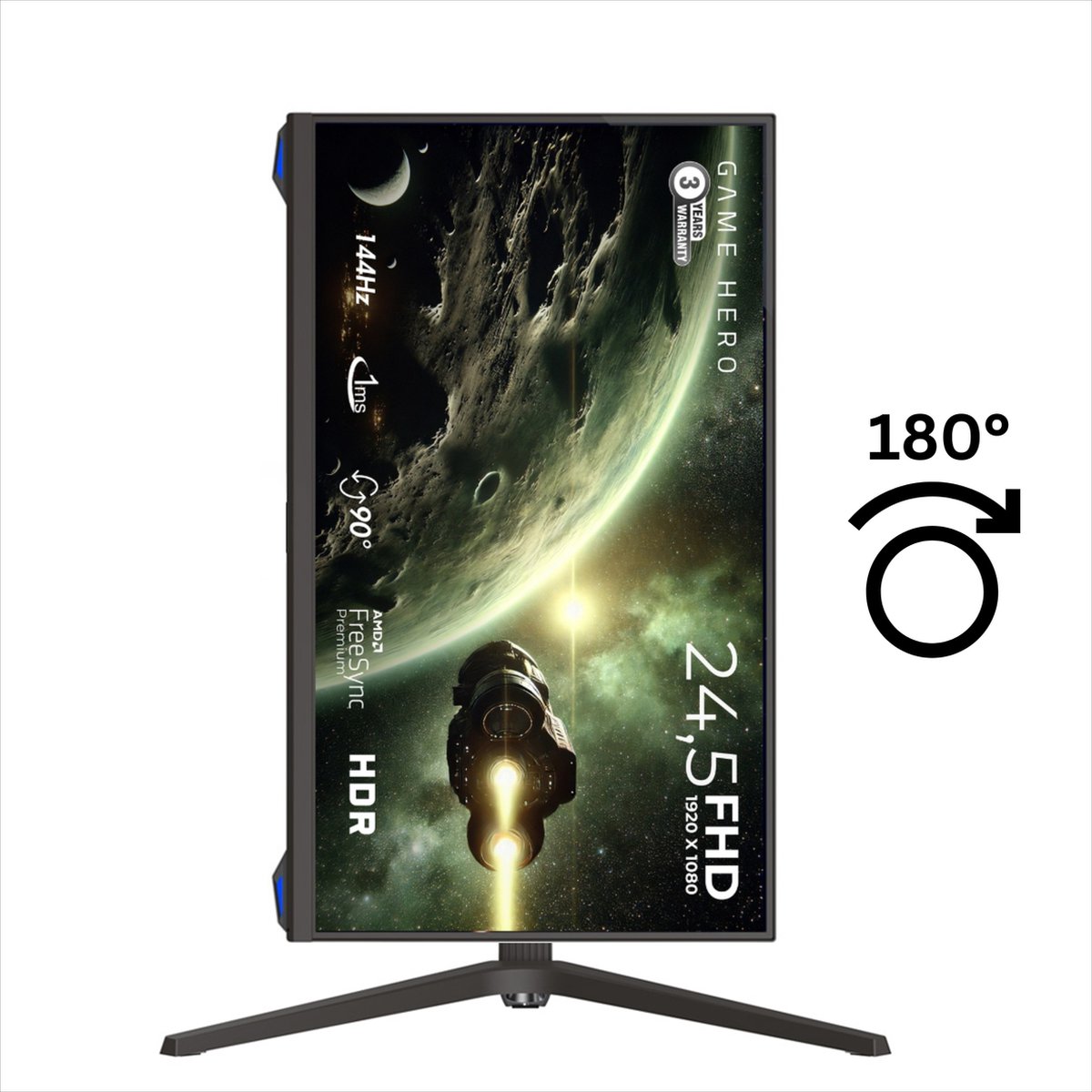 GAME HERO® 24 inch Full HD IPS Kantelbare Gaming Monitor - 144Hz - 1ms thumbnail 6