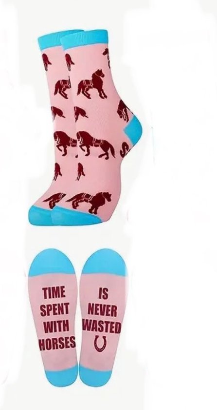 Akyol - Sokken - paarden sokken - one size - paarden sok - manege sokken - paarden cadeau sokken - sokken - paard - hoefijzer