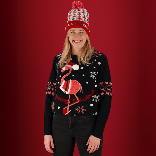 Morethansocks - Pull de Noël tricoté dames - Blauw - Taille M - Pull de Noël - Pull de Noël moche - Pull de Noël - Pulls de Noël - Pull de Noël dames adulte