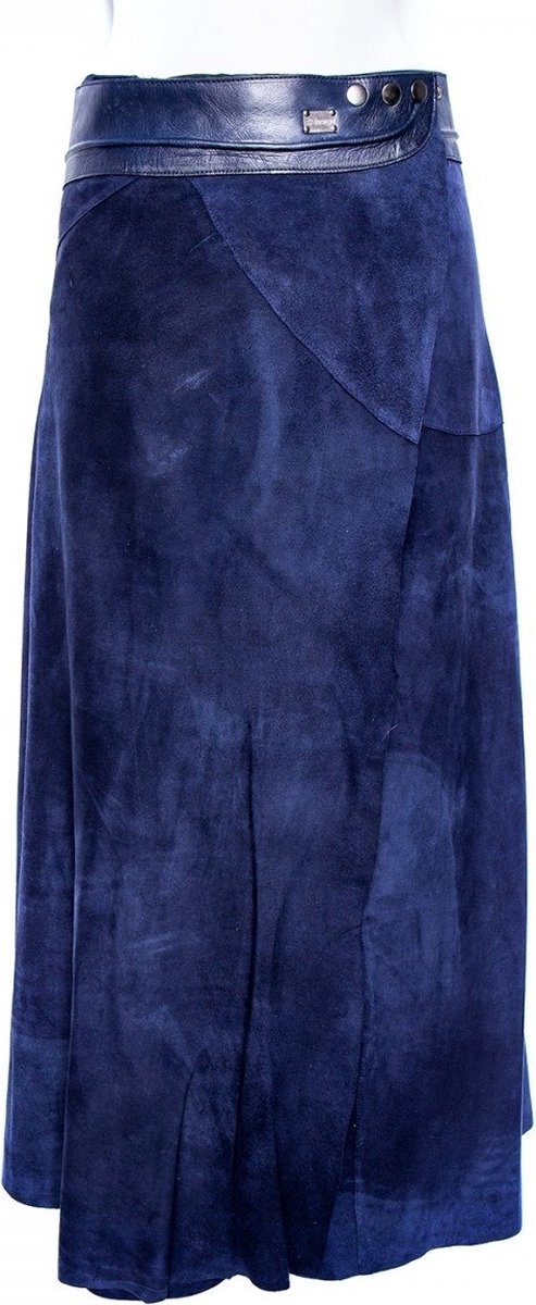Doenya® maxi omslagrok suede Elegance (blauw)