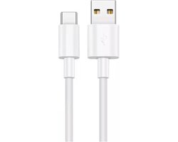USB C Kabel 1 Meter - USB A naar USB C Snellader oplaadkabel Fast Charger 5A - Geschikt voor o.a. Samsung/OnePlus/Huawei/Oppo/Motorola/Sony/Xiaomi - WIT