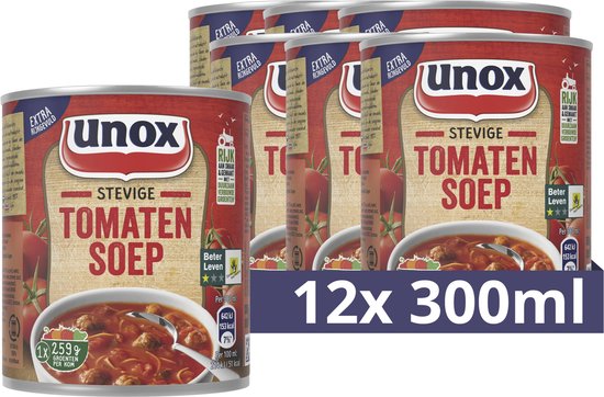 Unox Soep in Blik - Stevige Tomatensoep - 12 x 300 ml - Voordeelverpakking