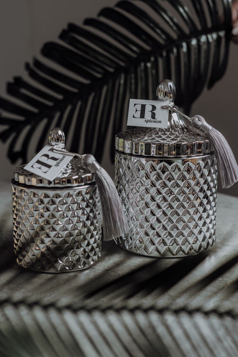 Geurkaars XL Zilver 470 ml - Inspired by Flower Explosion
