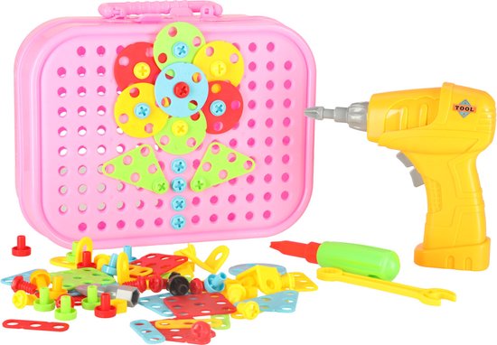 285 Delige Educatieve Constructie Bouw Puzzel Bouw Set Eenhoorn - Boormachine En Schroeven - Vanaf 3 Jaar