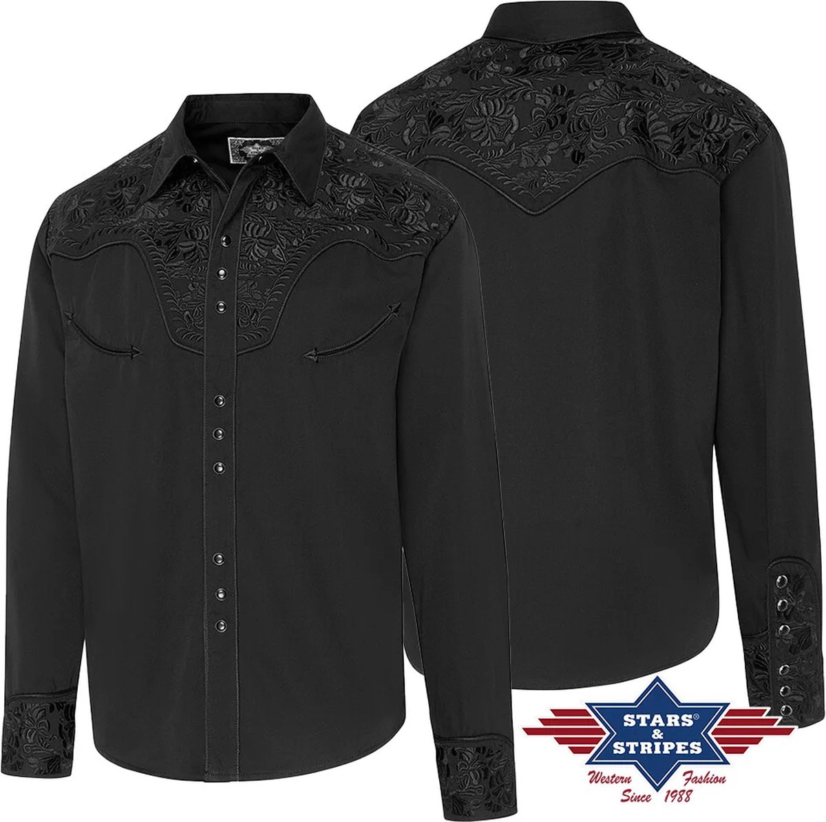 Heren Western Blouse Brody Stars&Stripes maat M