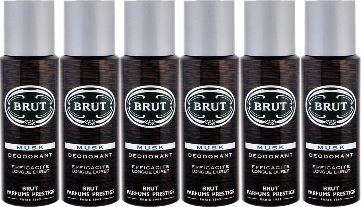 Goedkoopste Brut Musk - Deo Spray - Voordeelverpakking 6 x 200 ml