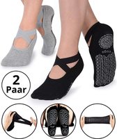 Malinsi® 2-Pack Yoga Sokken Antislip Dames - Pilates Yogasokken - Ballerina Pilatessokken - Ballerinas - Ballet