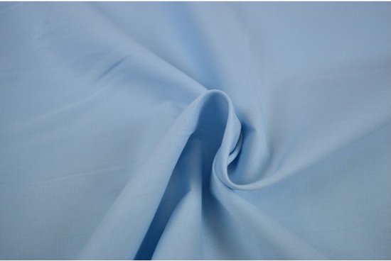 Tissu en Katoen - Au mètre - 1 mètre - Popeline de coton uni - Bleu Bébé