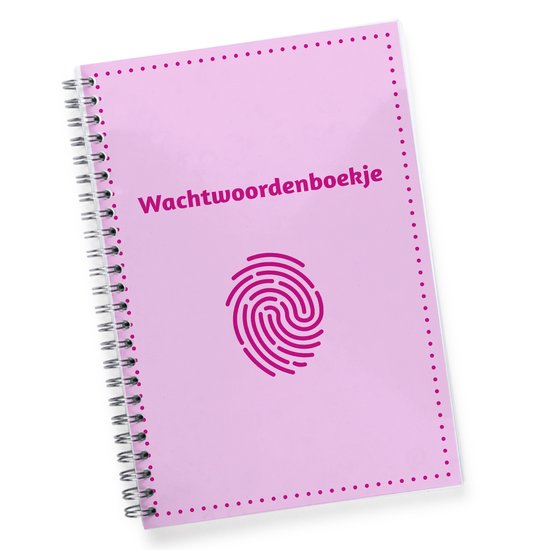 Wachtwoordenboekje - Wachtwoordenboekje met alfabet - Password organizer - Wachtwoorden notitieboek - A5 - Ringband - Roze - Fotofabriek