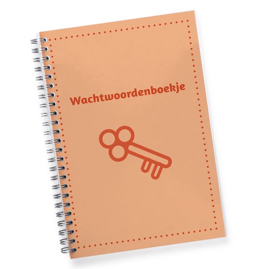 Wachtwoordenboekje - Wachtwoordenboekje met alfabet - Password organizer - Wachtwoorden notitieboek - A5 - Ringband - Oranje - Fotofabriek