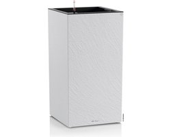 LECHUZA CANTO Slatestone 40 high - Plantenbak - met uitneembare binnenbak - met bewateringssysteem - ALL-IN-ONE set met LECHUZA-PON - lichtgrijs