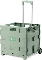 Packaway XL Opvouwbare Boodschappentrolley met wielen - Boodschappenkrat - Opbergbox - Boodschappenwagen - Vouwkrat - 50 Liter - Groen