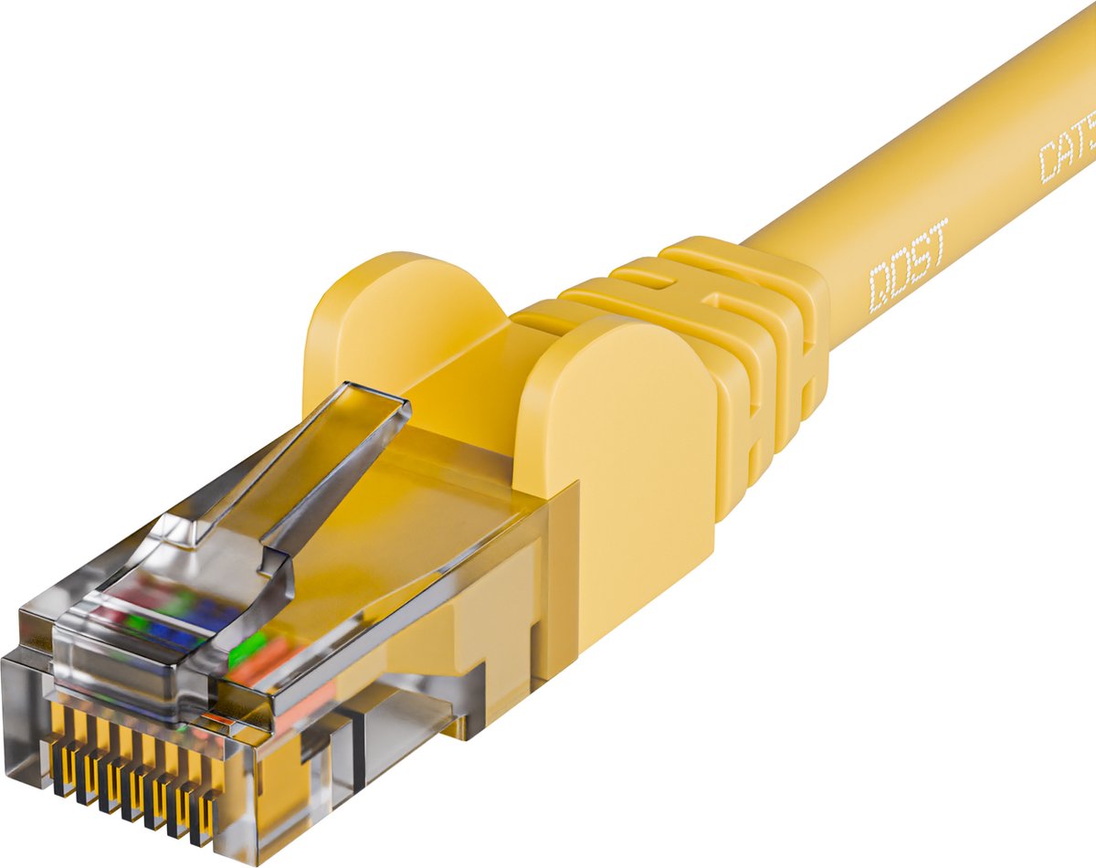 Qost - CAT5e internetkabel - CCA / UTP - 1 Gbps / 100 MHz - RJ45 Connectoren - Patchkabel / Netwerkkabel - 100 meter - Geel