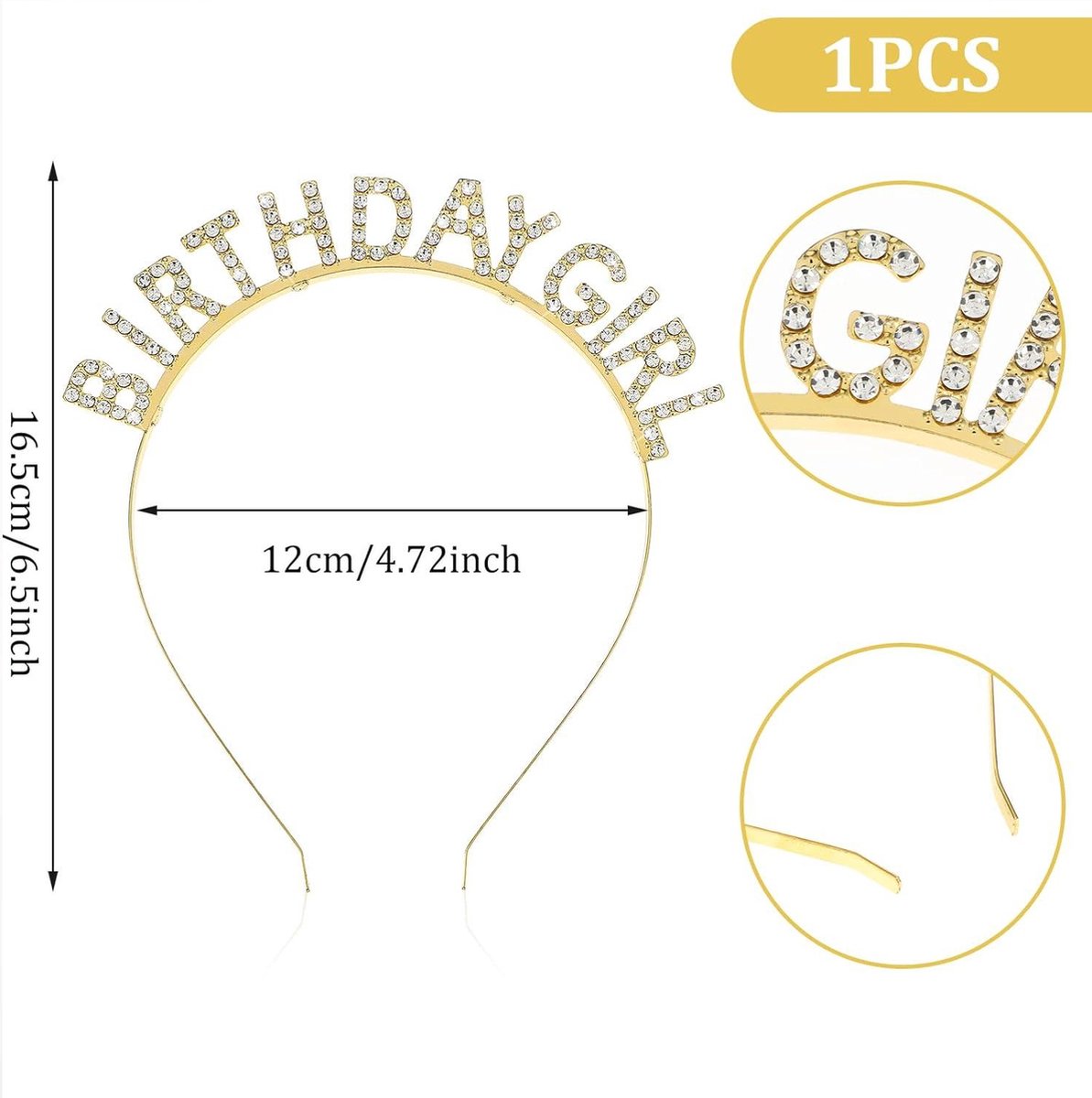 Bandeaux D'anniversaire Pour Femme Avec Strass - Couronne D'anniversaire Pour Fille - Accessoires De Fête - Diadème Doré Pour Filles Et Amies