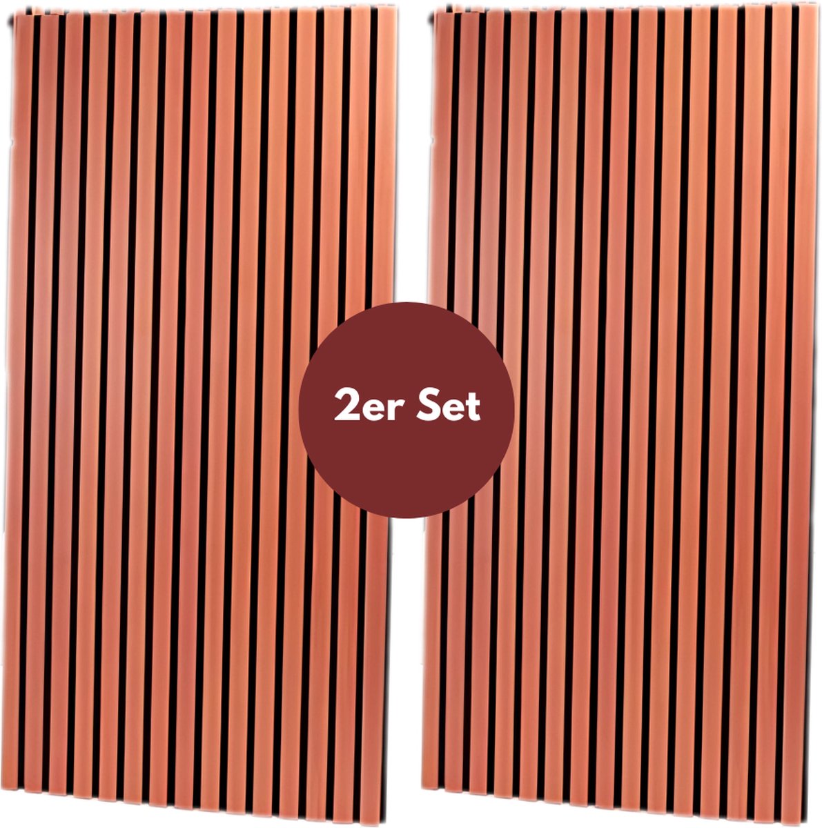 FIVMEN Akoestische panelen, 120 x 60 cm, wandpanelen, houten panelen, muur, geluidsisolatie met houtlook, akoestisch paneel, wandbekleding, geluidsisolatieplaten, lamellenwand, zwart, 2 stuks