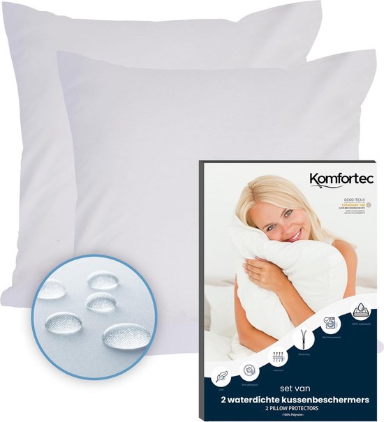 Twinzen Kussenbeschermer 50x70 - Set van 2 waterdichte kussensloop