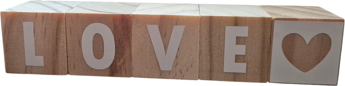 Troubadot | Houten blokken | LOVE | Liefde | 4cm | Valentijn