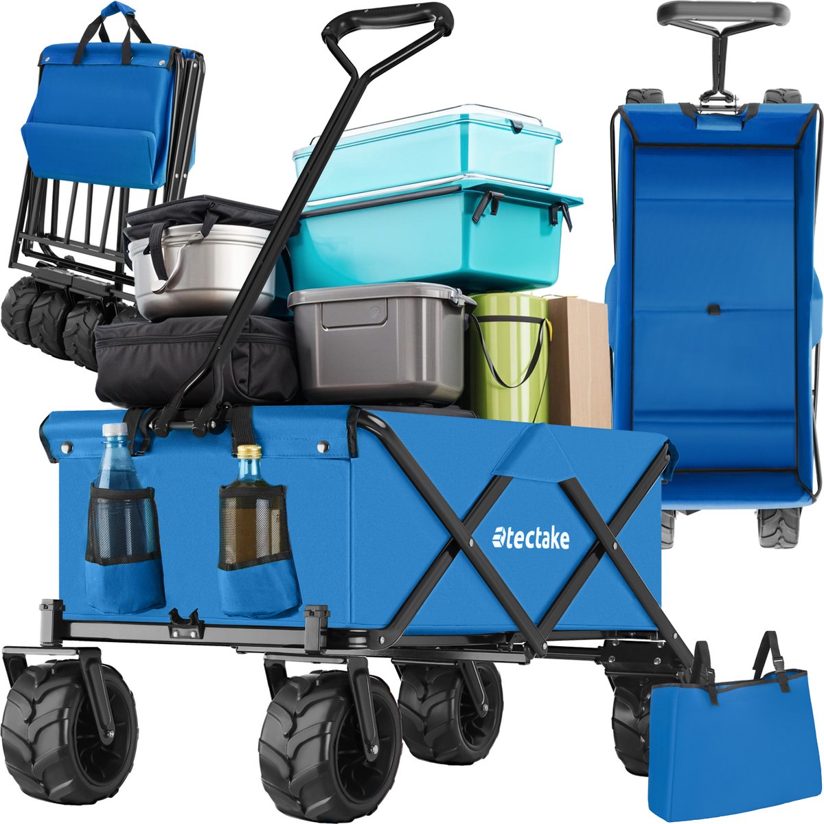 TecTake - opvouwbare handkar Heidrun blauw