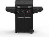 Bol.com Barbecook Luca 312 gasbarbecue met kast en zijbrander zwart 133.4x60.3x112.3cm aanbieding