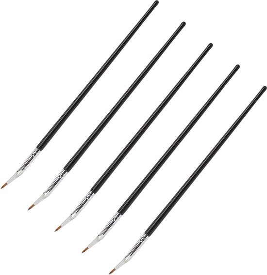 5 Eyeliner-Pinsel Set – Fein, Abgewinkelt, Mit Ergonomischem Griff, Für Präzises Make-up