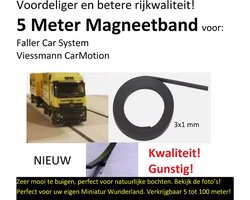 Super kwaliteit! 5 meter magneetband voor Car Motion - Modelbaan Car System - vergelijkbaar met refr. 8430