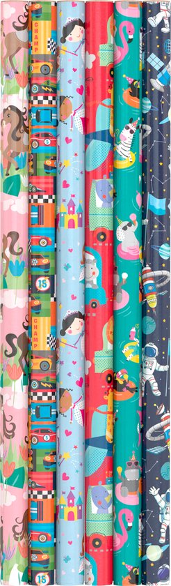 Inpakpapier met Figuren - 70 x 200cm - 5 Rollen