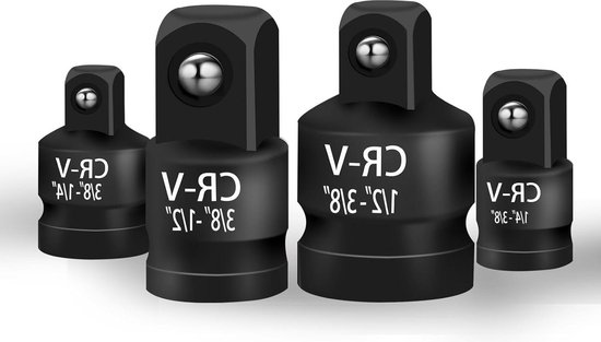 4 stuks dopsleuteladapters impact-adapters en reductor ...