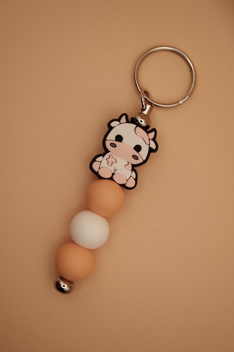 Sleutelhanger - Tashanger - Koe - Roze